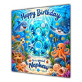 Nephew 8th Birthday Card Under the Sea Ocean Animals