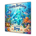 Boy 4th Birthday Card Under the Sea Ocean Animals