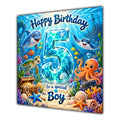 Boy 5th Birthday Card Under the Sea Ocean Animals