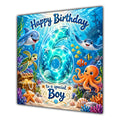 Boy 6th Birthday Card Under the Sea Ocean Animals