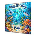 Boy 7th Birthday Card Under the Sea Ocean Animals