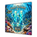 Boy 11th Birthday Card Under the Sea Ocean Animals