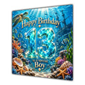 Boy 13th Birthday Card Under the Sea Ocean Animals
