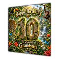 Grandson 10th Birthday Card Jungle Safari Animals Adventure