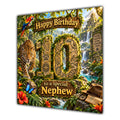 Nephew 10th Birthday Card Jungle Safari Animals Adventure
