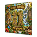 Nephew 11th Birthday Card Jungle Safari Animals Adventure