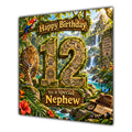 Nephew 12th Birthday Card Jungle Safari Animals Adventure