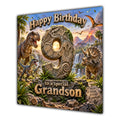 Grandson 9th Birthday Card Dinosaur Adventure Volcano