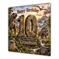 Grandson 10th Birthday Card Dinosaur Adventure Volcano