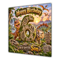 Son 6th Birthday Card Dinosaur Adventure Volcano