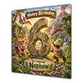 Nephew 6th Birthday Card Dinosaur Adventure Volcano