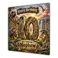 Nephew 10th Birthday Card Dinosaur Adventure Volcano
