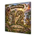 Nephew 12th Birthday Card Dinosaur Adventure Volcano