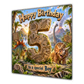 Boy 5th Birthday Card Dinosaur Adventure Volcano