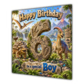 Boy 6th Birthday Card Dinosaur Adventure Volcano