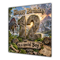 Boy 12th Birthday Card Dinosaur Adventure Volcano
