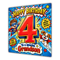 Grandson 4th Birthday Card Comic Pop Art Stars