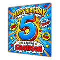 Grandson 5th Birthday Card Comic Pop Art Stars