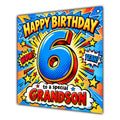 Grandson 6th Birthday Card Comic Pop Art Stars