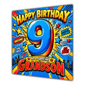 Grandson 9th Birthday Card Comic Pop Art Stars