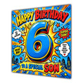 Son 6th Birthday Card Comic Pop Art Stars