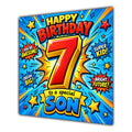 Son 7th Birthday Card Comic Pop Art Stars