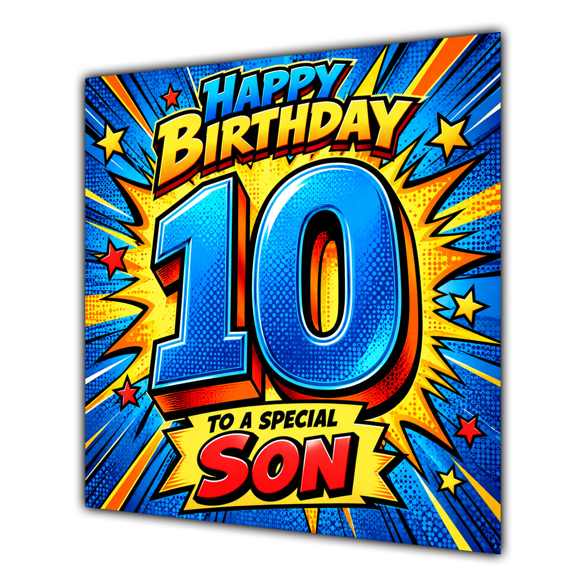 Son 10th Birthday Card Comic Pop Art Stars