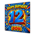 Son 12th Birthday Card Comic Pop Art Stars