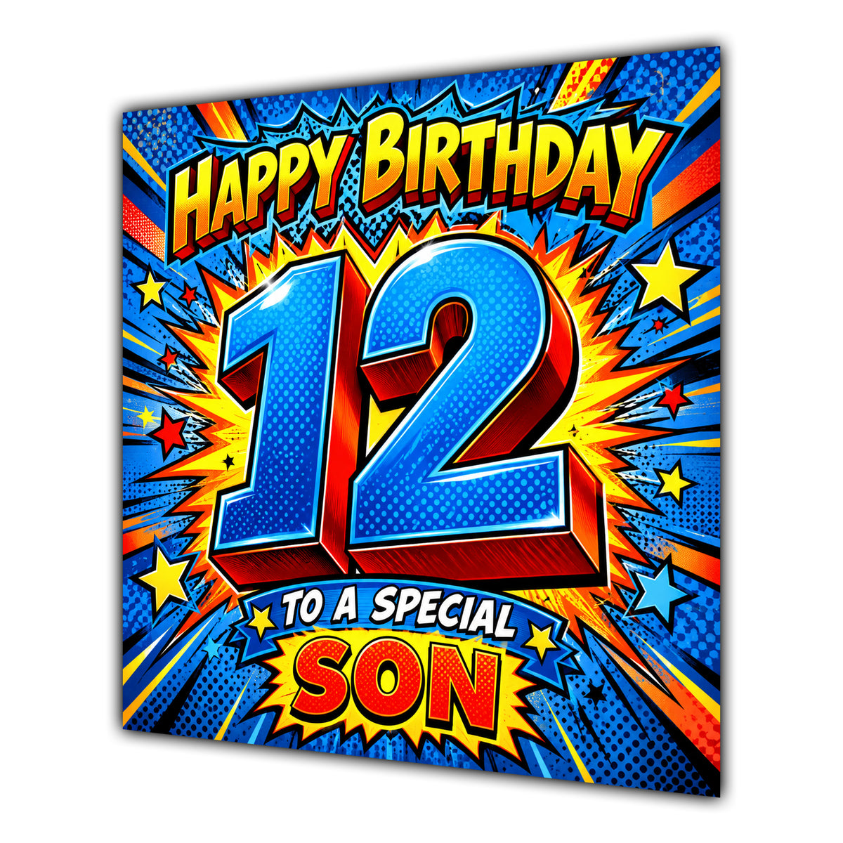 Son 12th Birthday Card Comic Pop Art Stars