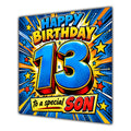 Son 13th Birthday Card Comic Pop Art Stars