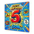 Son 5th Birthday Card Comic Pop Art Stars