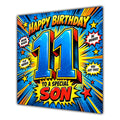 Son 11th Birthday Card Comic Pop Art Stars