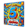 Nephew 5th Birthday Card Comic Pop Art Stars