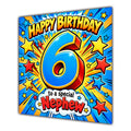 Nephew 6th Birthday Card Comic Pop Art Stars