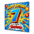Nephew 7th Birthday Card Comic Pop Art Stars