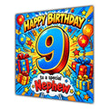 Nephew 9th Birthday Card Comic Pop Art Stars