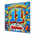 Nephew 11th Birthday Card Comic Pop Art Stars
