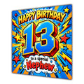 Nephew 13th Birthday Card Comic Pop Art Stars