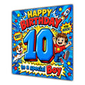 Boy 10th Birthday Card Comic Pop Art Stars