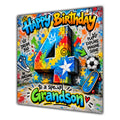 Grandson 4th Birthday Card Colourful Graffiti Street Art