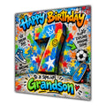 Grandson 7th Birthday Card Colourful Graffiti Street Art
