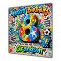 Grandson 8th Birthday Card Colourful Graffiti Street Art