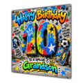 Grandson 10th Birthday Card Colourful Graffiti Street Art