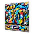 Son 10th Birthday Card Colourful Graffiti Street Art