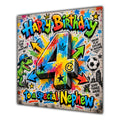Nephew 4th Birthday Card Colourful Graffiti Street Art
