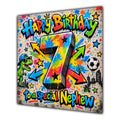 Nephew 7th Birthday Card Colourful Graffiti Street Art