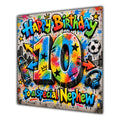 Nephew 10th Birthday Card Colourful Graffiti Street Art