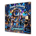 Grandson 9th Birthday Card Music Headphones Speakers Records