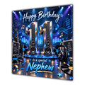 Nephew 11th Birthday Card Music Headphones Speakers Records