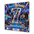 Nephew 7th Birthday Card Music Headphones Speakers Records